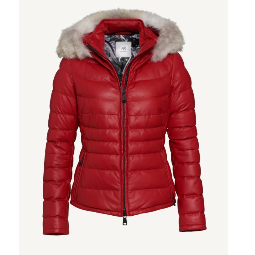 Ladies Puffer Leather Down Jacket