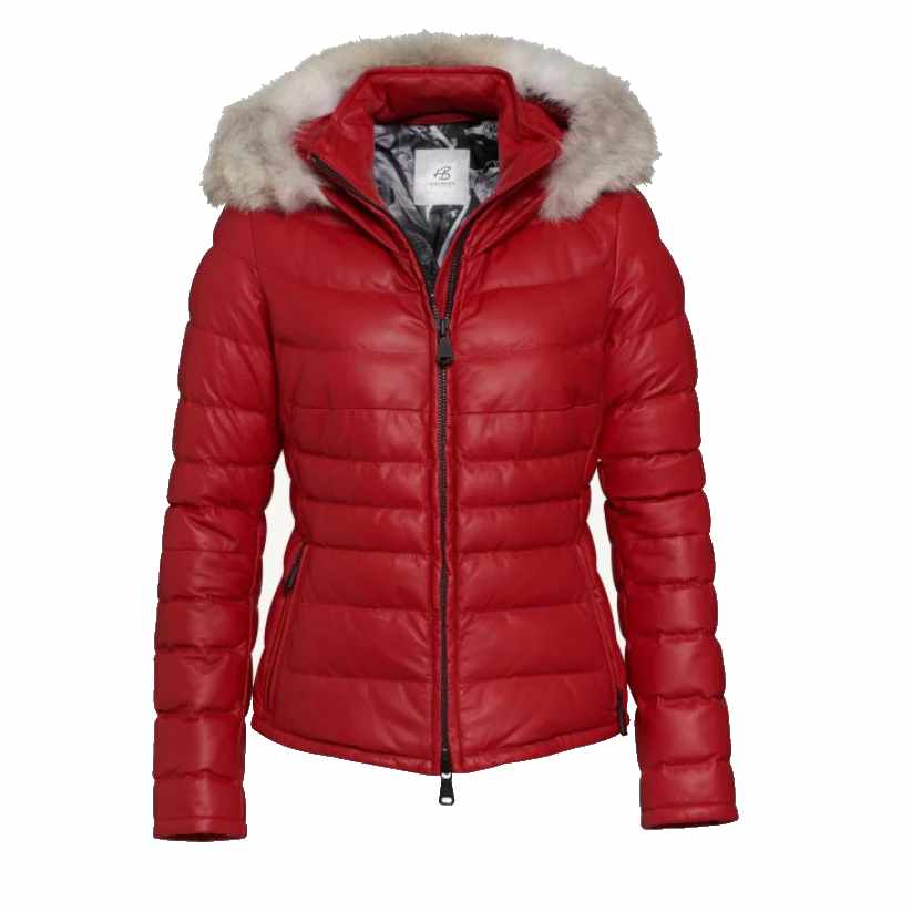 Ladies Puffer Leather Down Jacket