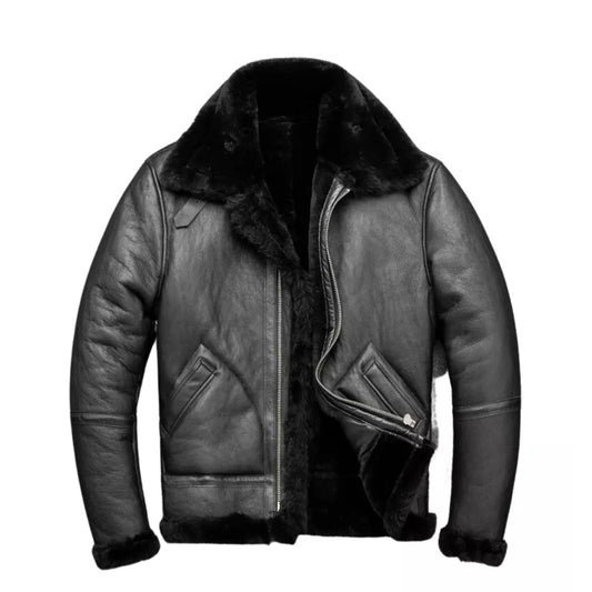 Leather Bomber Shearling Jacket