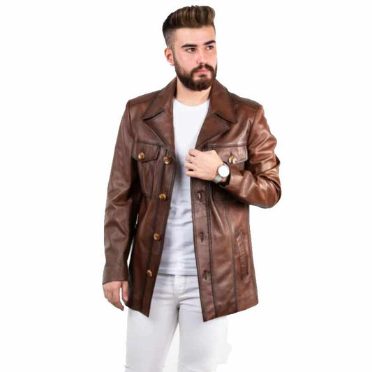 Leather Dark Brown Blazer