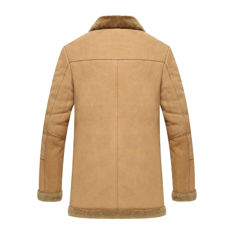 Leather Jacket Men's Shearling Coats Men's Fashion Slim Real Sheepskin