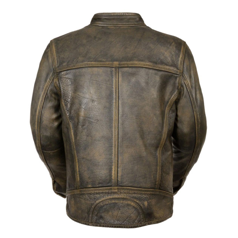 Leather Men's Brown Distressed Scooter Jacket