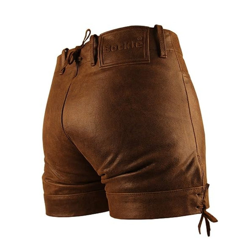Leather Shorts Brown for Men Men Leather Shorts