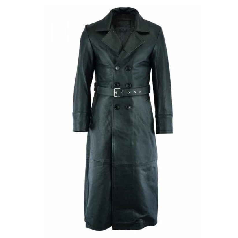 Leather Trench Coat - Black Leather Coat