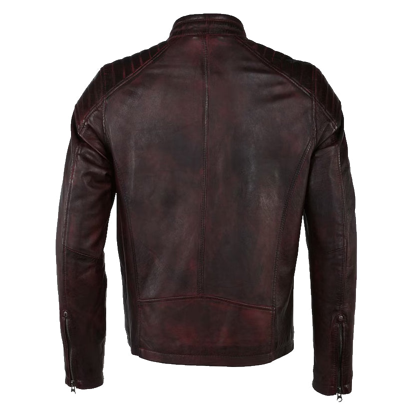 Men's Biker Distressed Leather Jacket | Made to Order