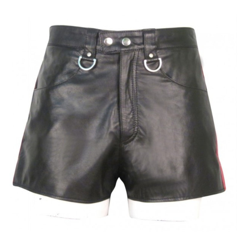 Men's Black Hot Leather Shorts