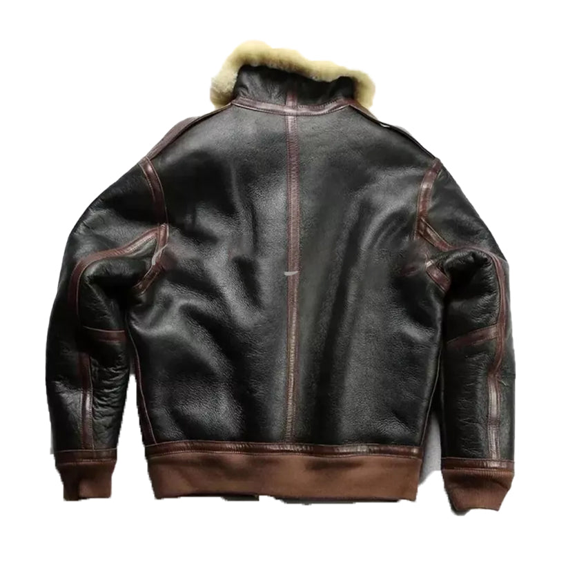 Men's Brown Shearling Bomber Jacket