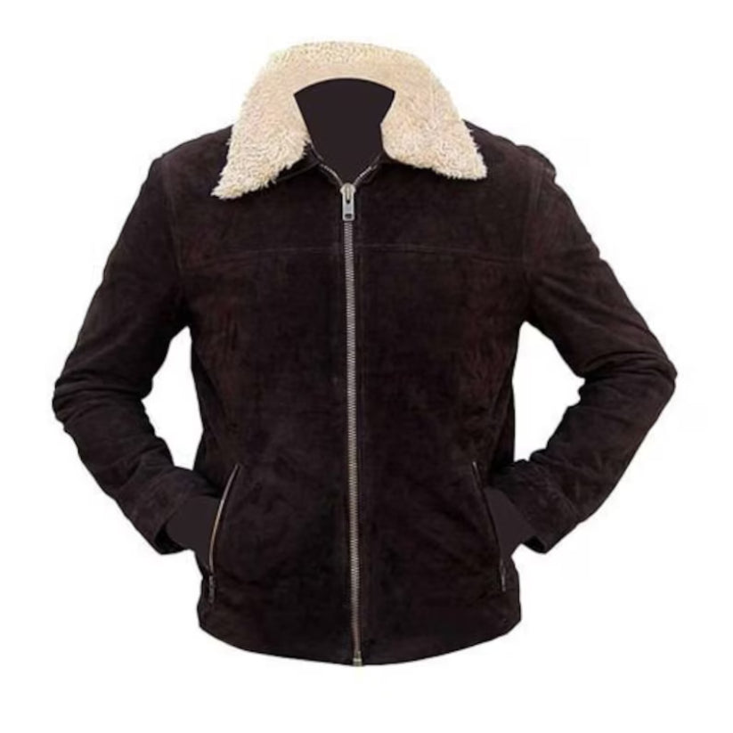 Men's Brown Suede Leather Jacket,