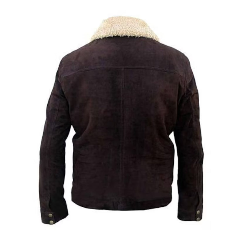Men's Brown Suede Leather Jacket,