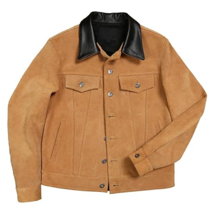 Men’s Brown Trucker Leather Jacket
