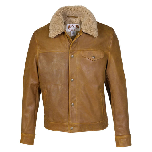 Men's Buffalo Leather Trucker Jacket