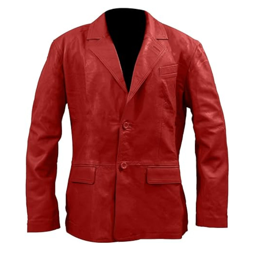 Men's Casual Style Jacket, Slim Fit Genuine Sheepskin Leather Coat