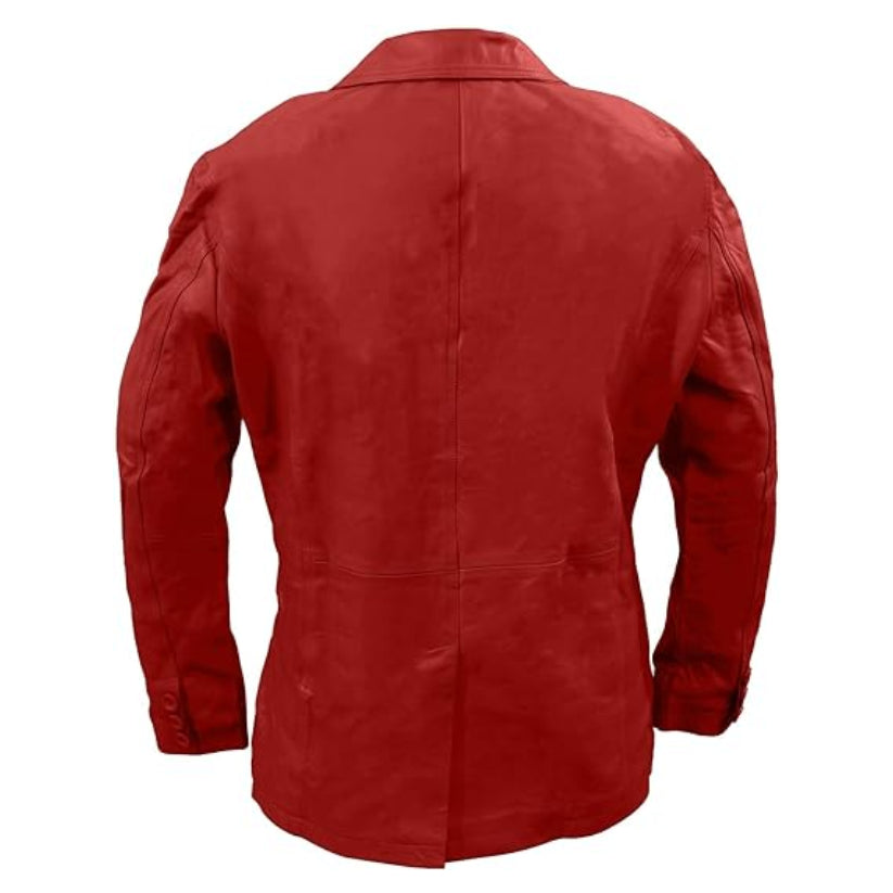 Men's Casual Style Jacket, Slim Fit Genuine Sheepskin Leather Coat