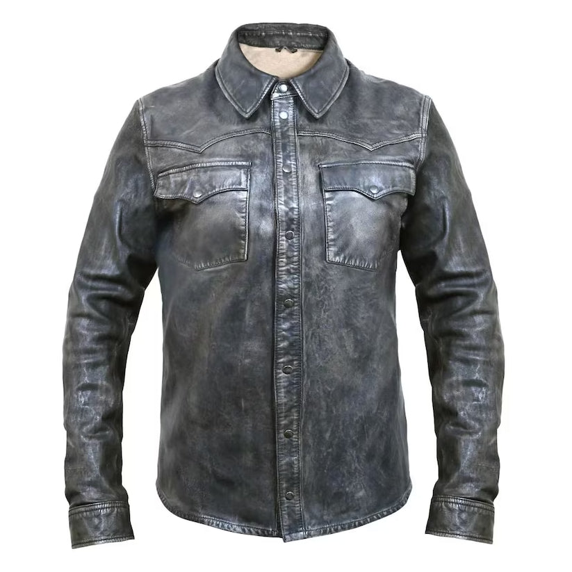 Men's Classic cowboy Leather Shirt