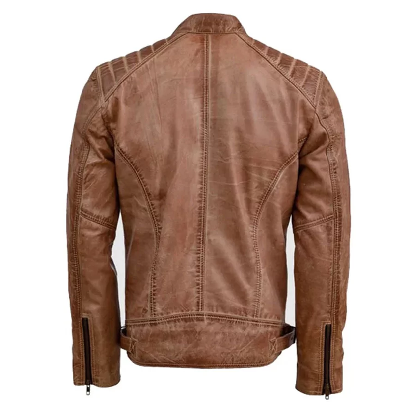 Men’s Distressed Brown Leather Jacket