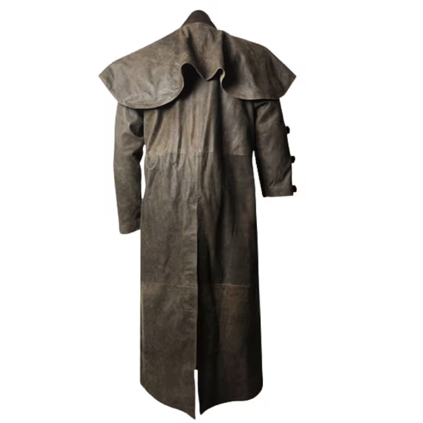 Men's Full Length Leather Duster Coat