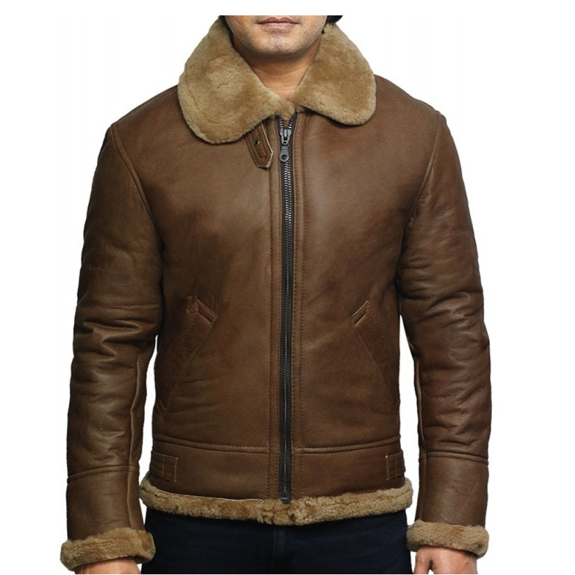 Men's Genuine Shearling Sheepskin Leather jacket