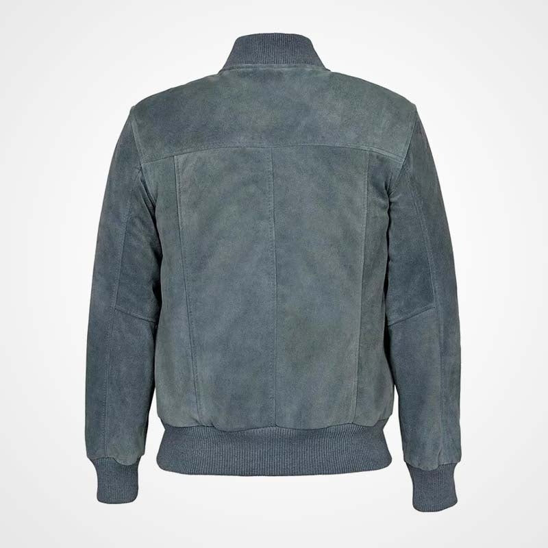 Men’s Gray Suede Flight Bomber Jacket