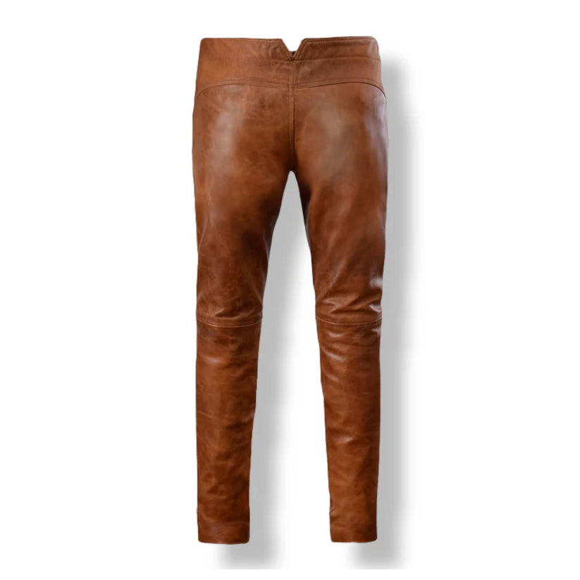 Men's Handmade Brown Leather Pants