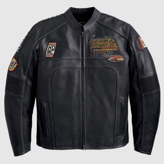 Men’s Harley Davidson Perforated Black Jacket