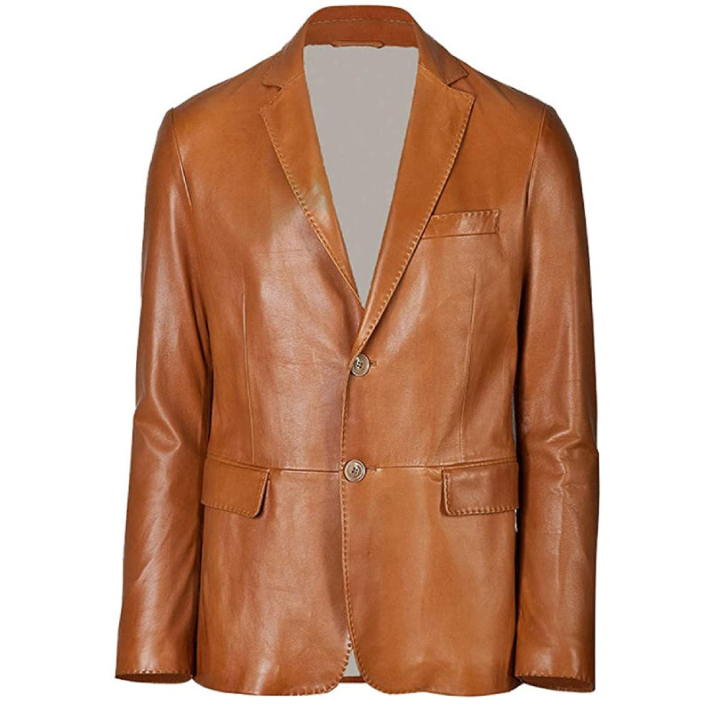 Men's Leather Blazer Genuine Soft Lambskin Coat Jacket