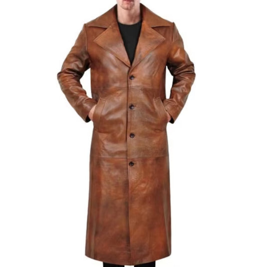 Men's Leather Duster Coat