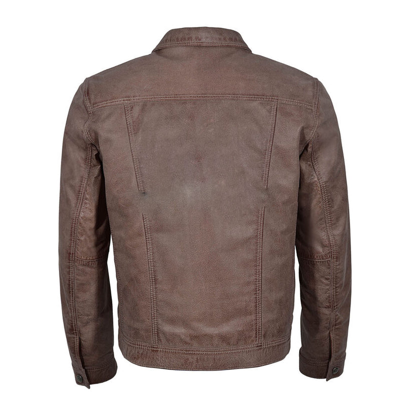 Men's Leather Jacket Distressed Waxing