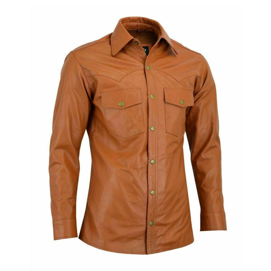 Men's Leather Shirt Genuine Stylish