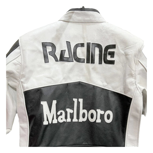 Marlboro Cafe Racer Leather Jacket for Men