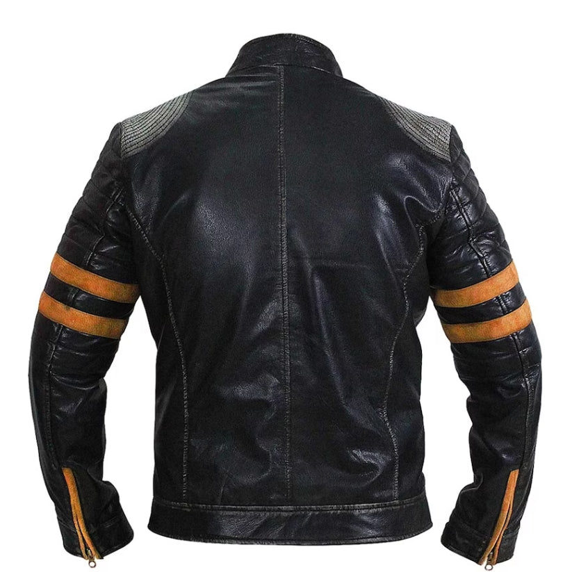 Men's Motorcycle High-Quality Black Leather Jacket