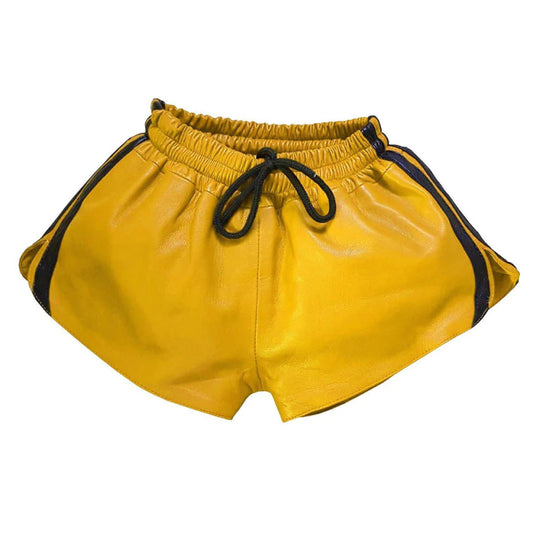 Men's Newstyle Leather Shorts in Yellow