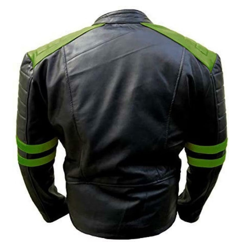 Men’s Vintage biker Green Leather Jacket