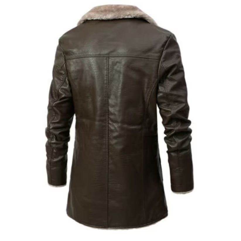Men's aviator shearling sheepskin leather jacket Coat