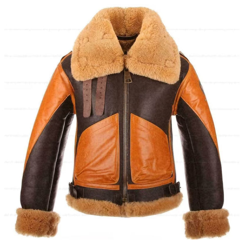 Men's vintage Sheepskin Leather Jacket