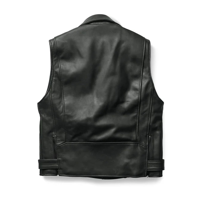 Mens Bar & Shield Classic Leather Vest