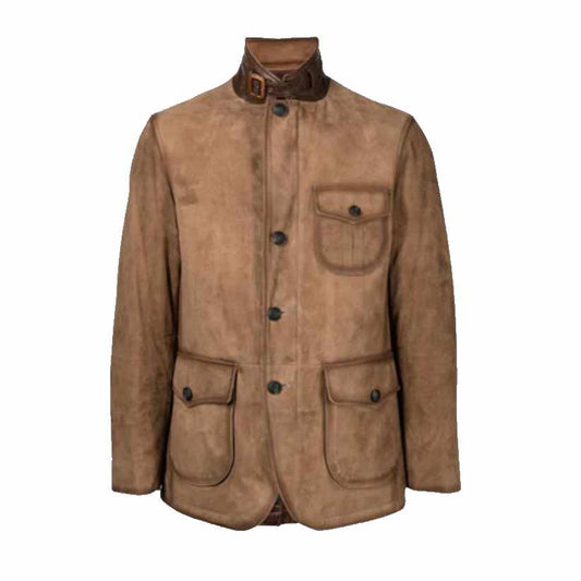 Mens Brown Suede Leather Blazer