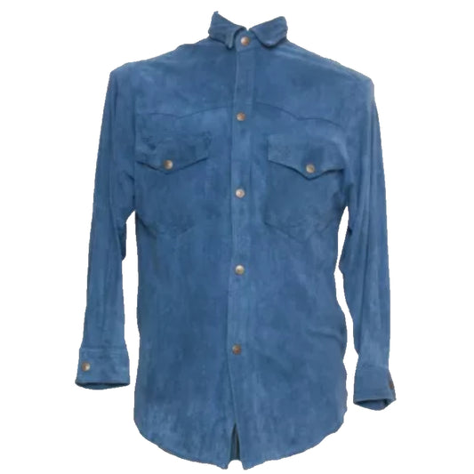 Mens Classic Suede Leather Shirt