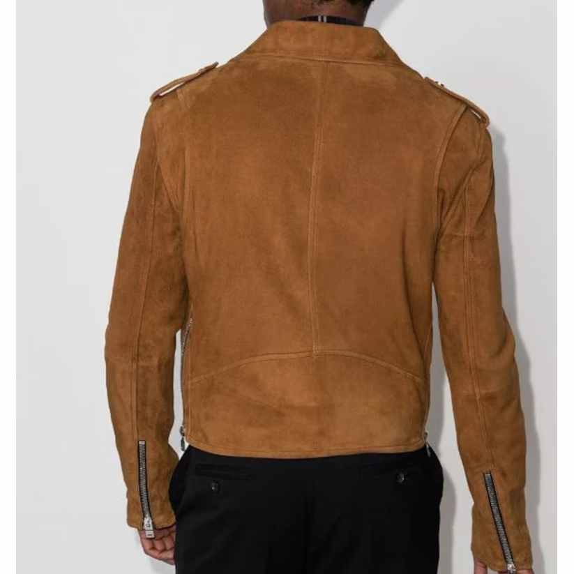 Mens Classic Tan Suede Leather Jacket