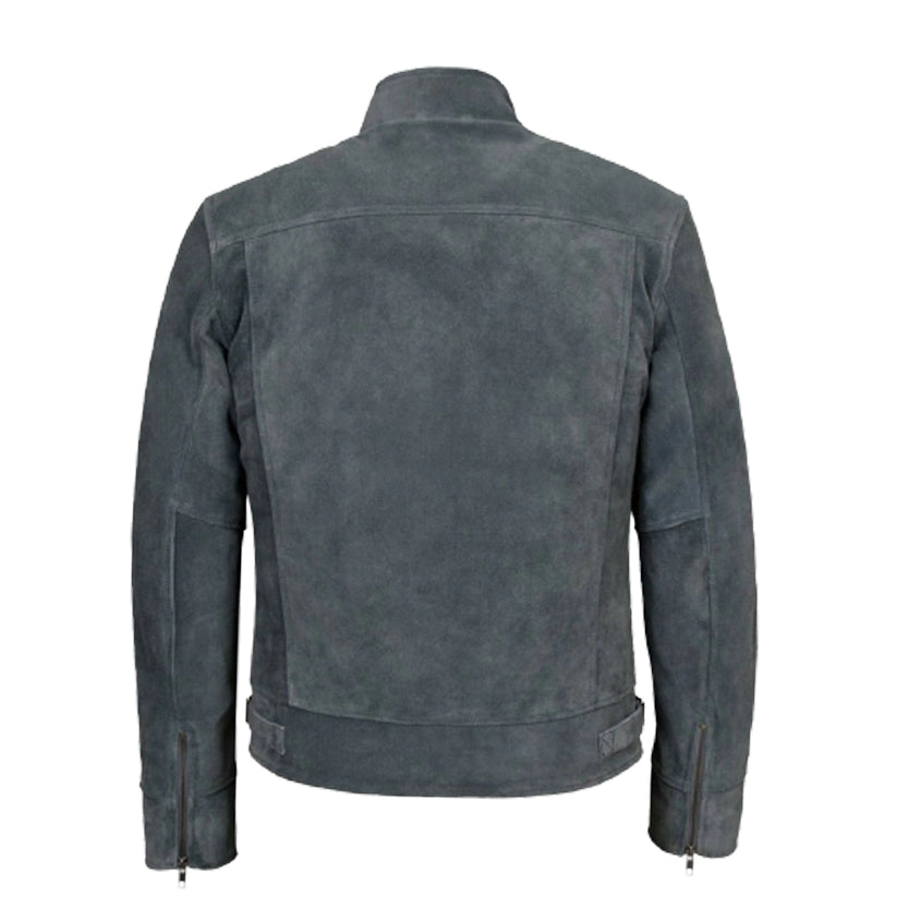 Mens Grey Suede Leather Jacket