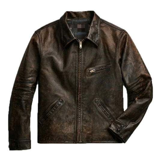 Mens Leather Trucker Jacket