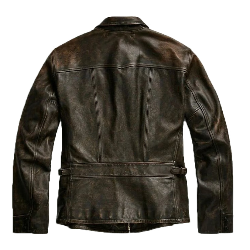 Mens Leather Trucker Jacket