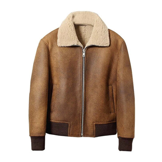 Mens New Look Classic Winter Shearling Bomber Jacket