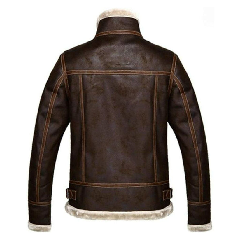 Mens Real Sheepskin Fur B3 Brown Jacket