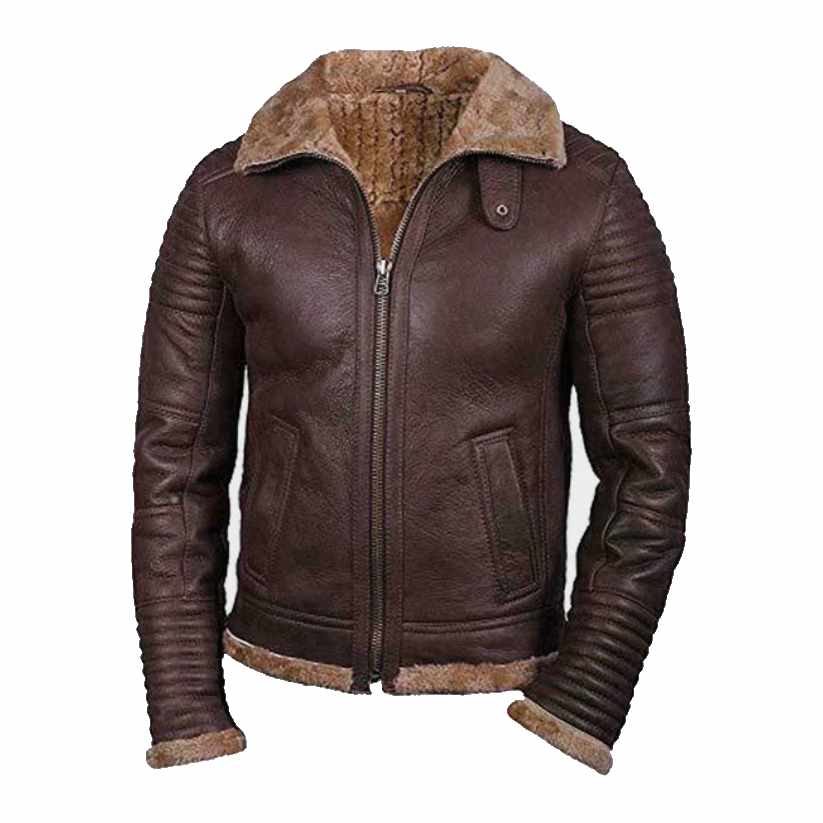 Mens Sheepskin Shearling Brown Jacket