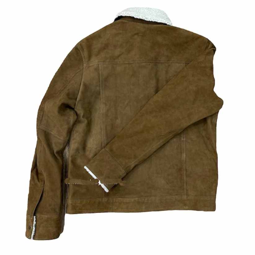 Mens Trucker Weatern Style Suede Leather Jacket
