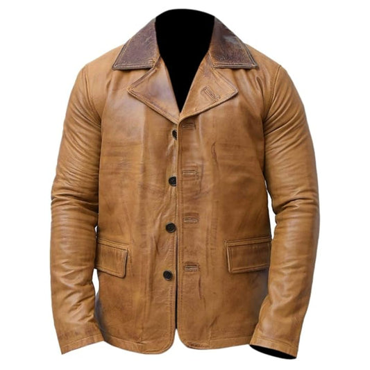 Mens Vintage Red Dead Blazer Arthur Brown Redemption II Leather Jacket