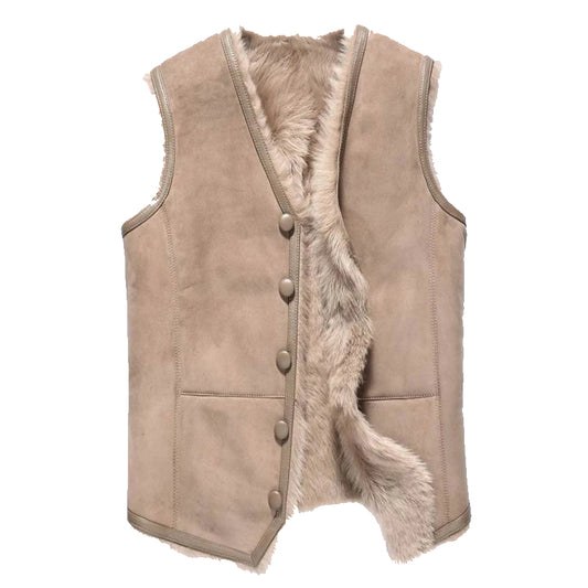 Mens Winter Sheepskin Shearling Vest