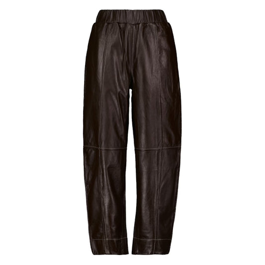 Mid Rise Wide Leg Leather Pants