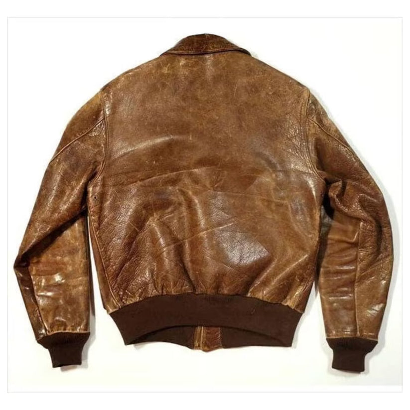 Military Style A2 Bomber Leather Jacket