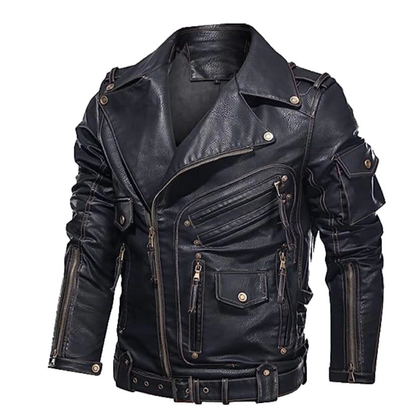 Motorcycle Leather Jacket for Men